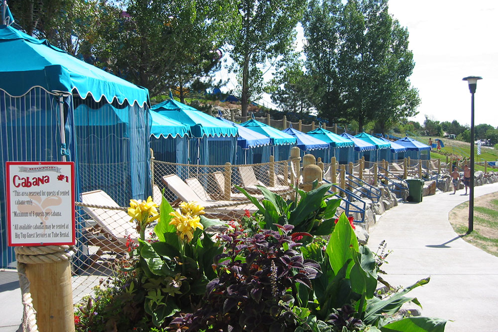 View of the Big Top Cabana area
