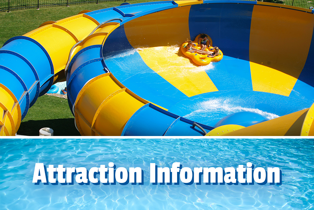 Attraction Information, 3 girls sliding on a water attraction