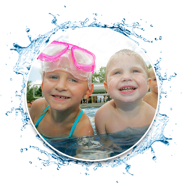 two kids in the water