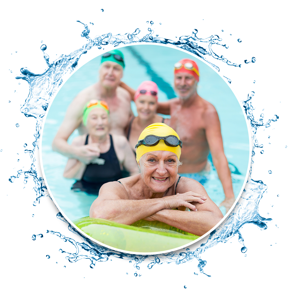 Group of Seniors in swimming pool